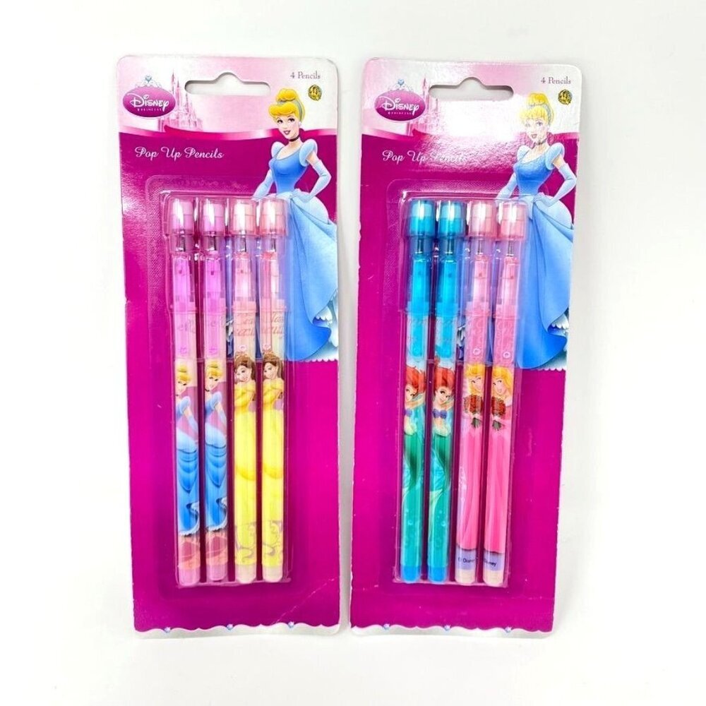 Disney Princesses Pop Up Pencils 1 Pack Of 4 Pencils School Supplies